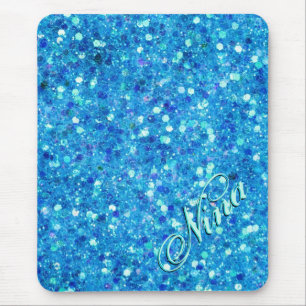Blue Glitter Mousepad Musmatta