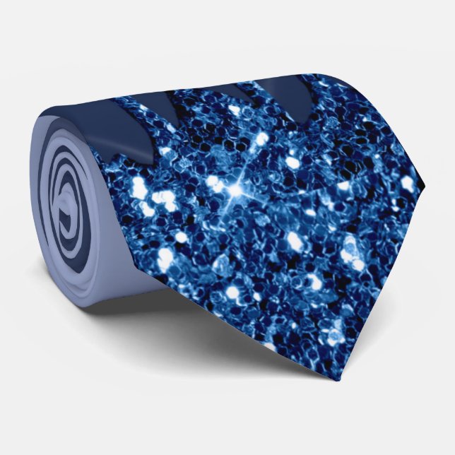 Blue Glitter Necktie Slips (Rullad)
