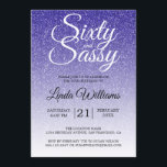 Blue Glitter Ombre 60 och Sassy 60 Birthday Inbjudningar<br><div class="desc">Firar att du vrider 60 i stil med den här moderna 60-årsdesignen på royalets blå glitter-bakgrund, en 60-årsinbjudan till chicen som du bara kan anpassa och skicka ut för din sextionde födelsedagsfest firande. Ord 60 och sassy ställs in med hjälp av modernt skript. Om du behöver hjälp eller matchande produkter...</div>