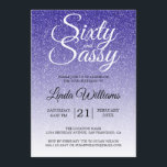 Blue Glitter Ombre 60 och Sassy 60 Birthday Inbjudningar<br><div class="desc">Firar att du vrider 60 i stil med den här moderna 60-årsdesignen på royalets blå glitter-bakgrund, en 60-årsinbjudan till chicen som du bara kan anpassa och skicka ut för din sextionde födelsedagsfest firande. Ord 60 och sassy ställs in med hjälp av modernt skript. Om du behöver hjälp eller matchande produkter...</div>