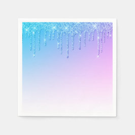 Blue Glitter Ombré Glam Sparkles Party Pappersservett