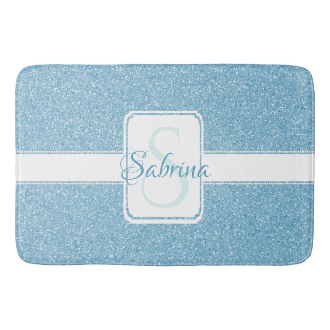 Blue Glitter Personlig Bath Mat Badrumsmatta (Framsidan)