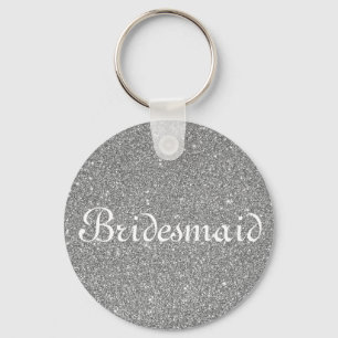 Blue Glitter Personlig Bridesmaid Nyckelring