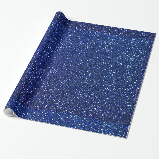 Blue Glitter Presentpapper (Utrullad)