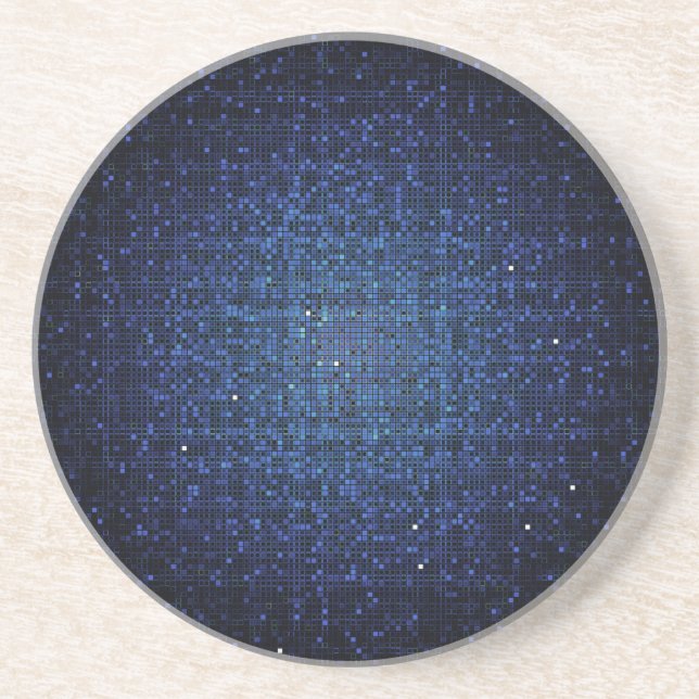 Blue Glitter Sequin Disco Glitz Mönster Underlägg (Framsidan)