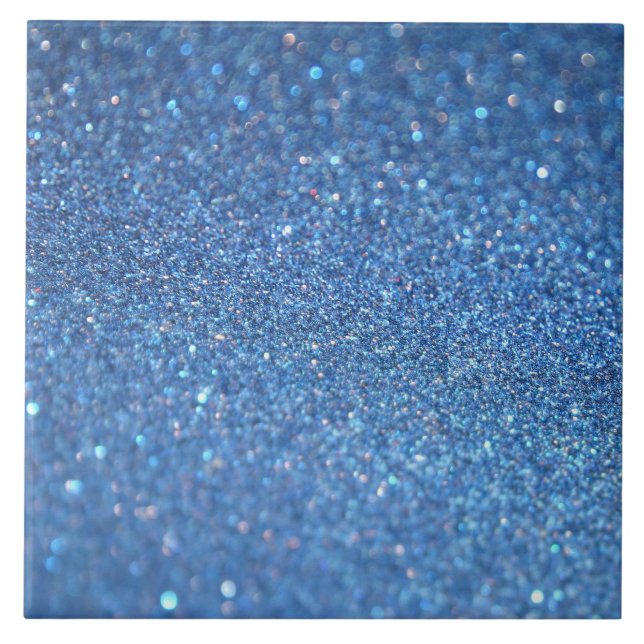 Blue Glitter Shiny Stil Kakelplatta (Framsidan)
