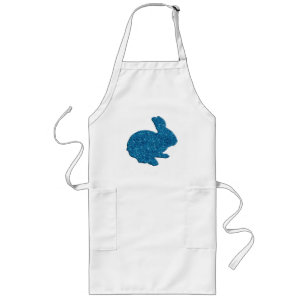 Blue Glitter Silhouette Påskhare Apron Långt Förkläde