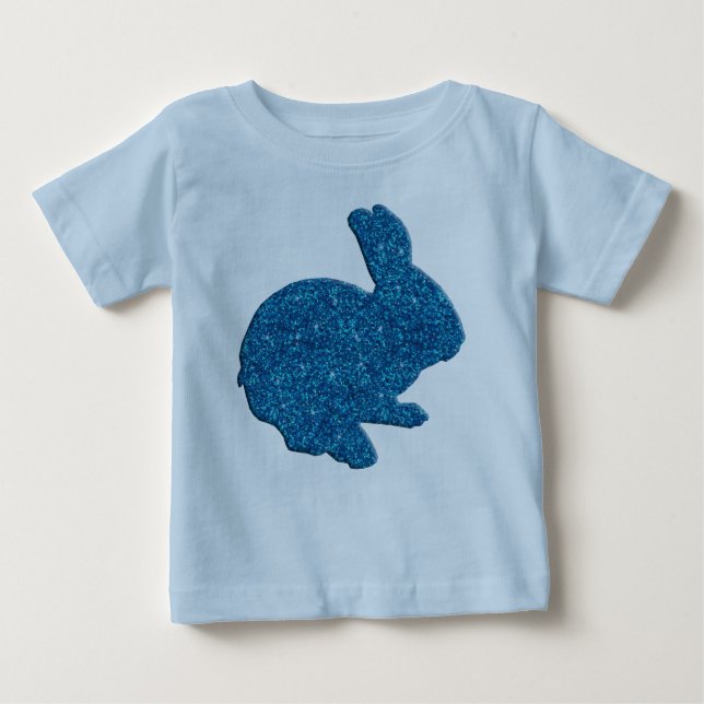 Blue Glitter Silhouette Påskhare Shirt Tröja (Framsida)