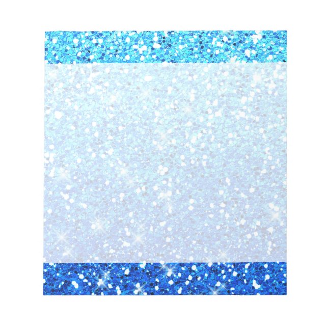 Blue Glitter Sparkles Struktur Anteckningsblock (Framsida)
