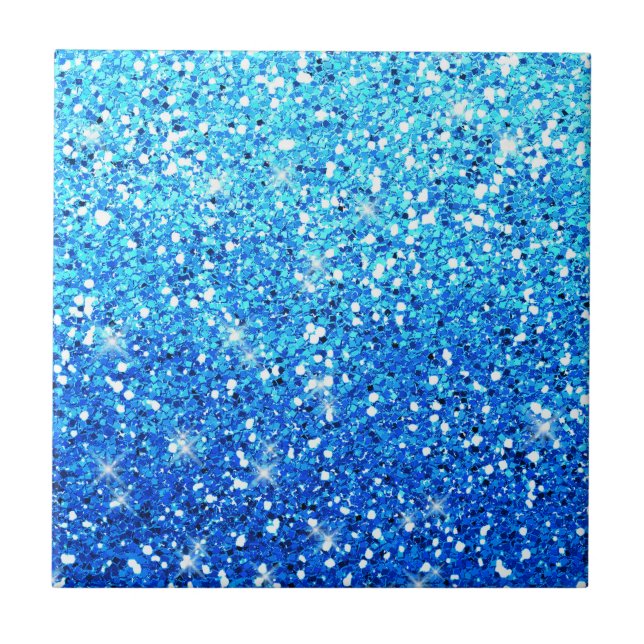Blue Glitter Sparkles Struktur Kakelplatta (Framsidan)