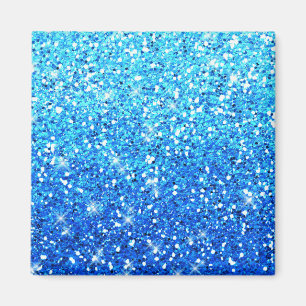 Blue Glitter Sparkles Struktur Magnet