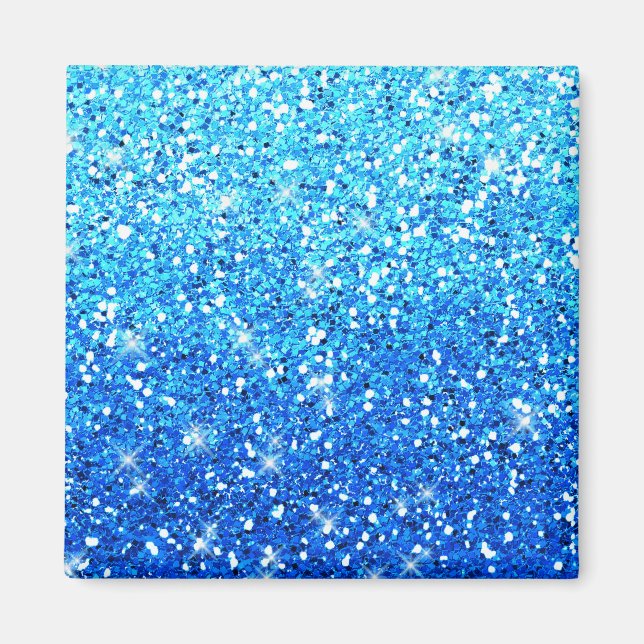 Blue Glitter Sparkles Struktur Magnet (Framsidan)
