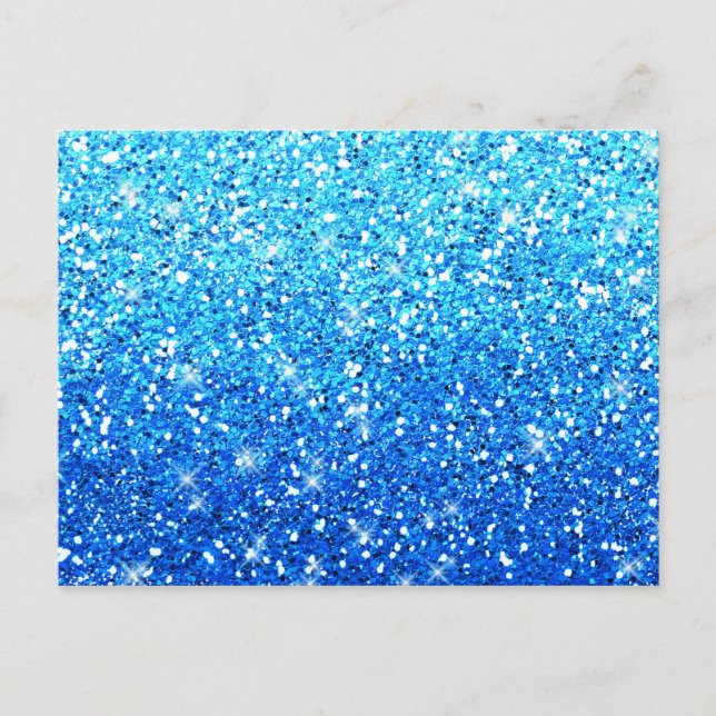Blue Glitter Sparkles Struktur Vykort (Framsida)