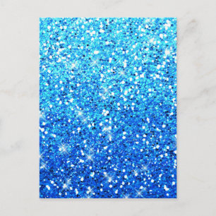 Blue Glitter Sparkles Struktur Vykort