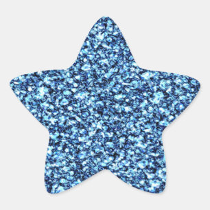 Blue Glitter Sticker Stjärnformat Klistermärke