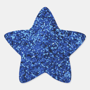 Blue Glitter Stjärnformat Klistermärke