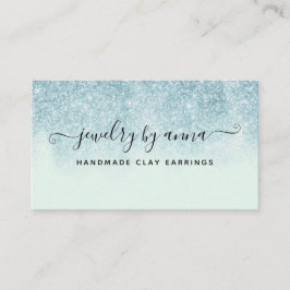 Blue Glitter Visitkort