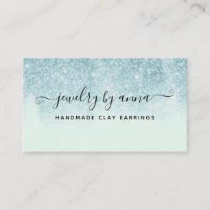 Blue Glitter Visitkort