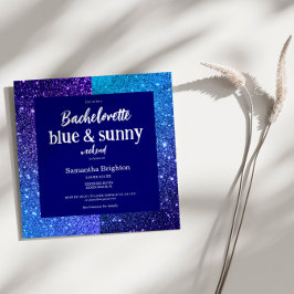 Blue Glitter Weekend Bachelorette Party Invitation Inbjudningar