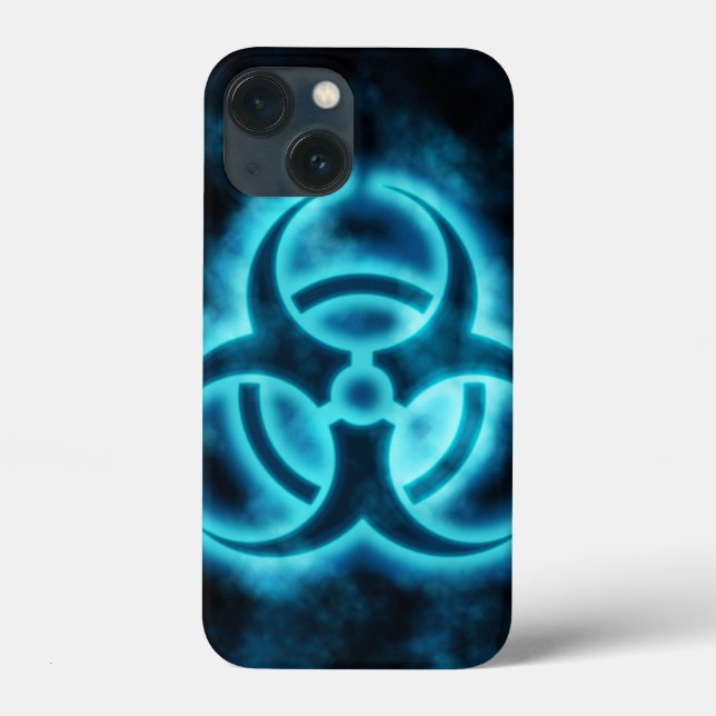 Blue Glo Biohazard iphone case (Baksida)