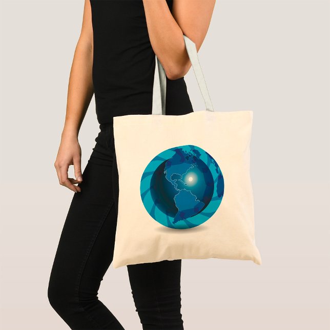 Blue Globe Tote Bag Tygkasse (Skapare uppladdad)
