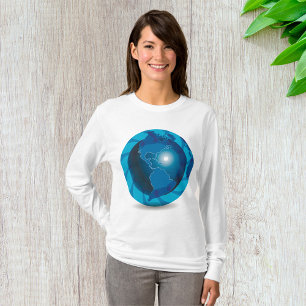 Blue Globe Womens Long-Sleeve T Shirt