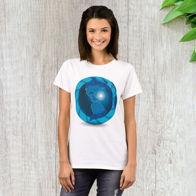 Blue Globe Womens T-Shirt (Skapare uppladdad)