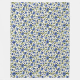 Blue Glöme-Me-Nots Blommigt Ull Fleecefilt