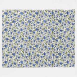 Blue Glöme-Me-Nots Blommigt Ull Fleecefilt