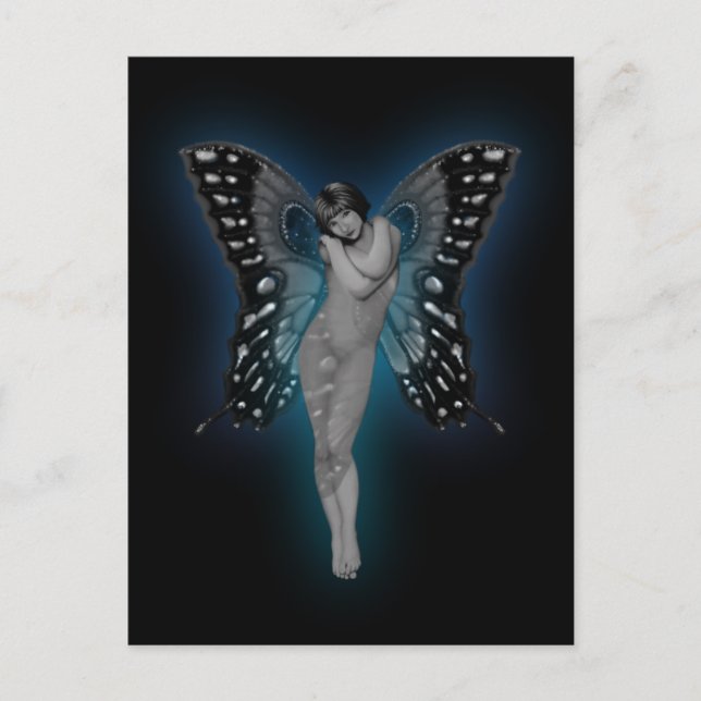 Blue Glow Fairiy Vykort (Framsida)