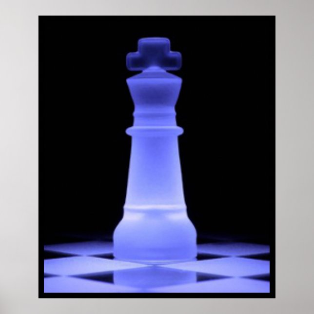 Blue Glowing Kung Chess Biet Poster (Framsidan)