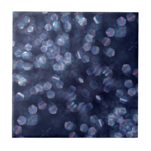 Blue Gnistra Bokeh Ljus Kakelplatta