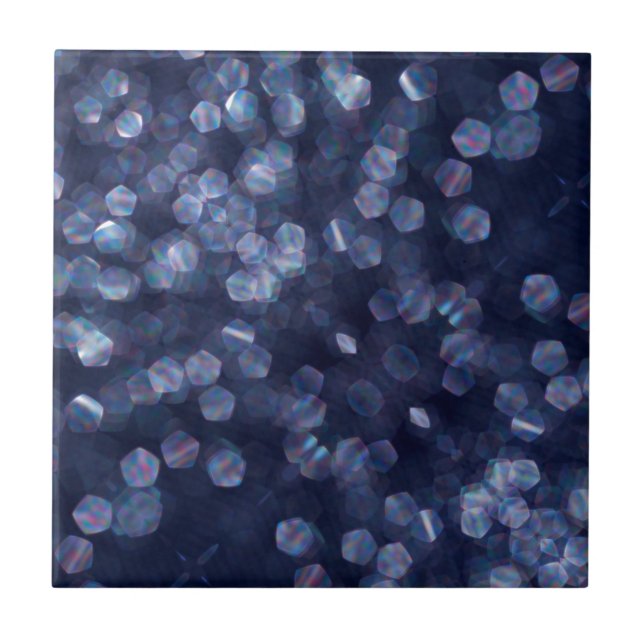 Blue Gnistra Bokeh Ljus Kakelplatta (Framsidan)