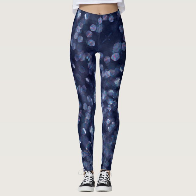 Blue Gnistra Bokeh Ljus Leggings (Framsida)