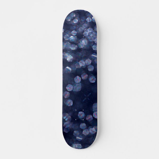 Blue Gnistra Bokeh Ljus Mini Skateboard Bräda 18,5 Cm (Framsida)