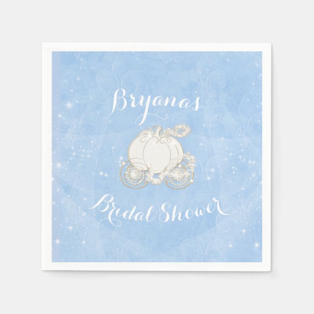 Blue Gnistra Carriage Cinderella Elegant Party Pappersservett (Framsidan)