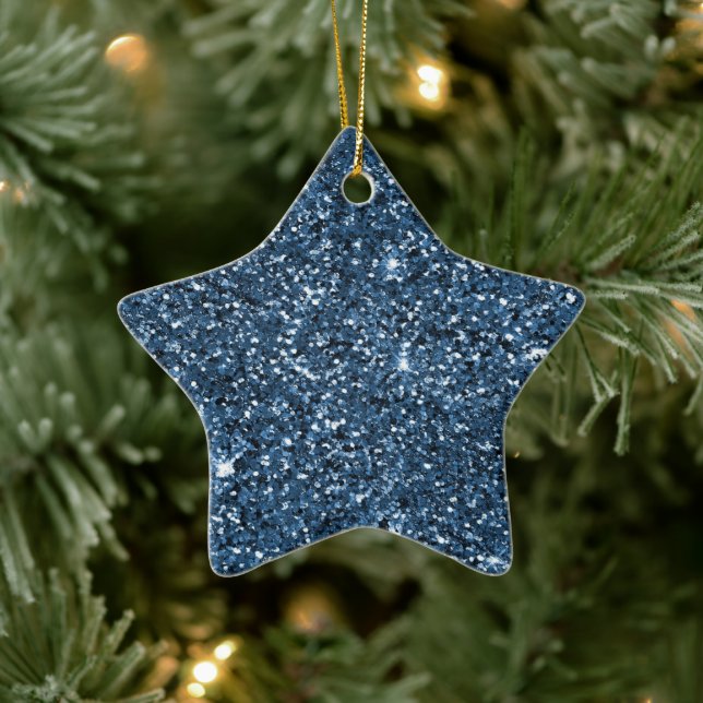 Blue Gnistra Glitter Julgransprydnad Keramik (Träd)