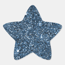 Blue Gnistra Glitter Stjärnformat Klistermärke