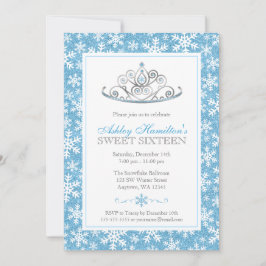 Blue Gnistra Princess Winter Wonderland Sweet 16 Inbjudningar