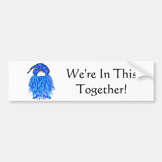 Blue Gnome with Mask: We're In This Together Bildekal (Framsidan)