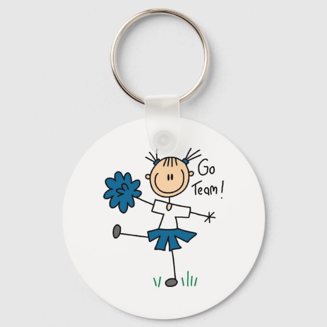 Blue Go Team Cheerlead Tshirts och Gifts Nyckelring (Framsida)