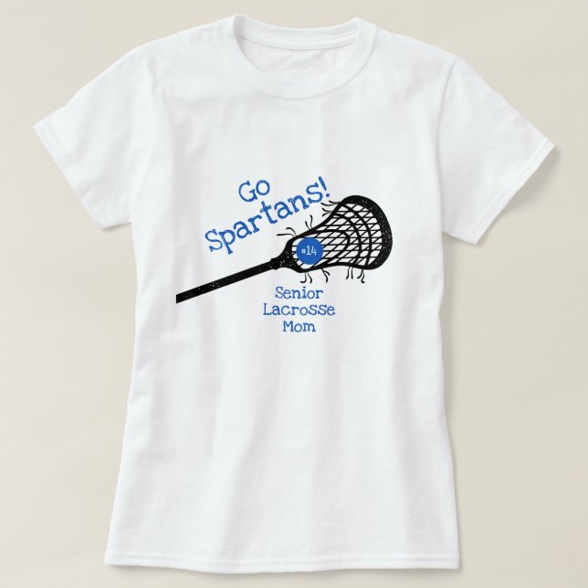 Blue Go Team Lacrosse Mamma T Shirt (Design framsida)