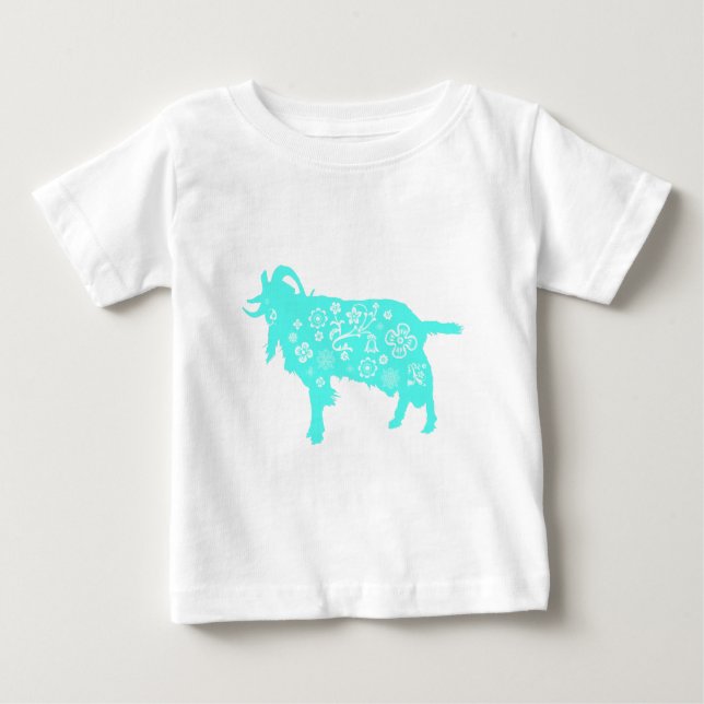 Blue Goat Chinese New Year BabyT-shirt T Shirt (Framsida)