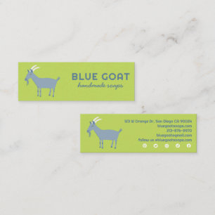 Blue GOAT Crafts Soap Artisan Cute Farm Livestock Mini Visitkort