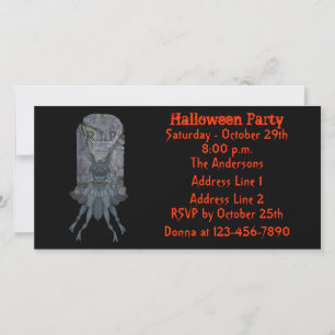 Blue Goblin Gravsten Halloween fest Inbjudan
