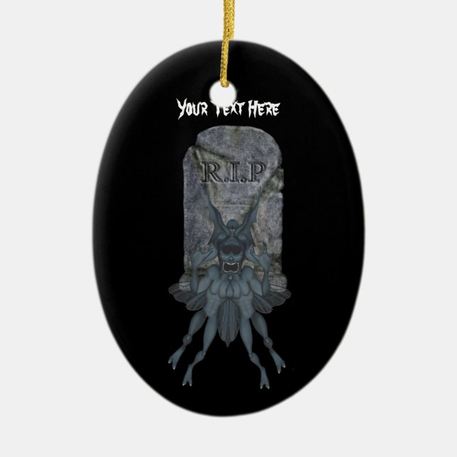 Blue Goblin Gravsten Halloween Ornament (Framsidan)