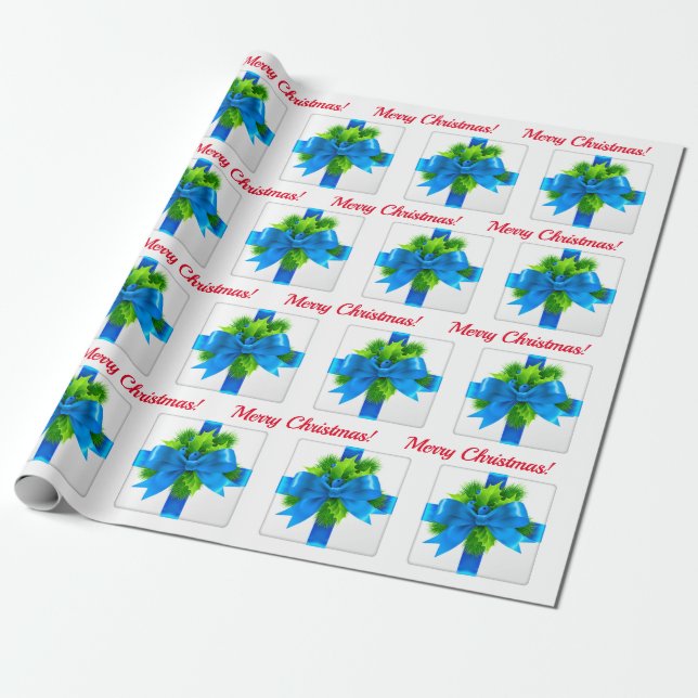 Blue God jul Gift Presentpapper (Utrullad)