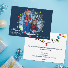Blue God jul Ljus Kids Photo Cute Julkort