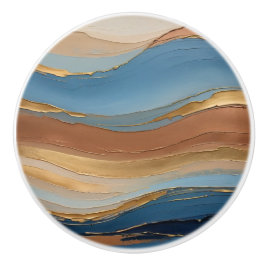 Blue gold and bronze brush strokes knopp