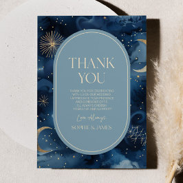 Blue Gold Celestial Elegant Starry Sky Wedding Tack Kort